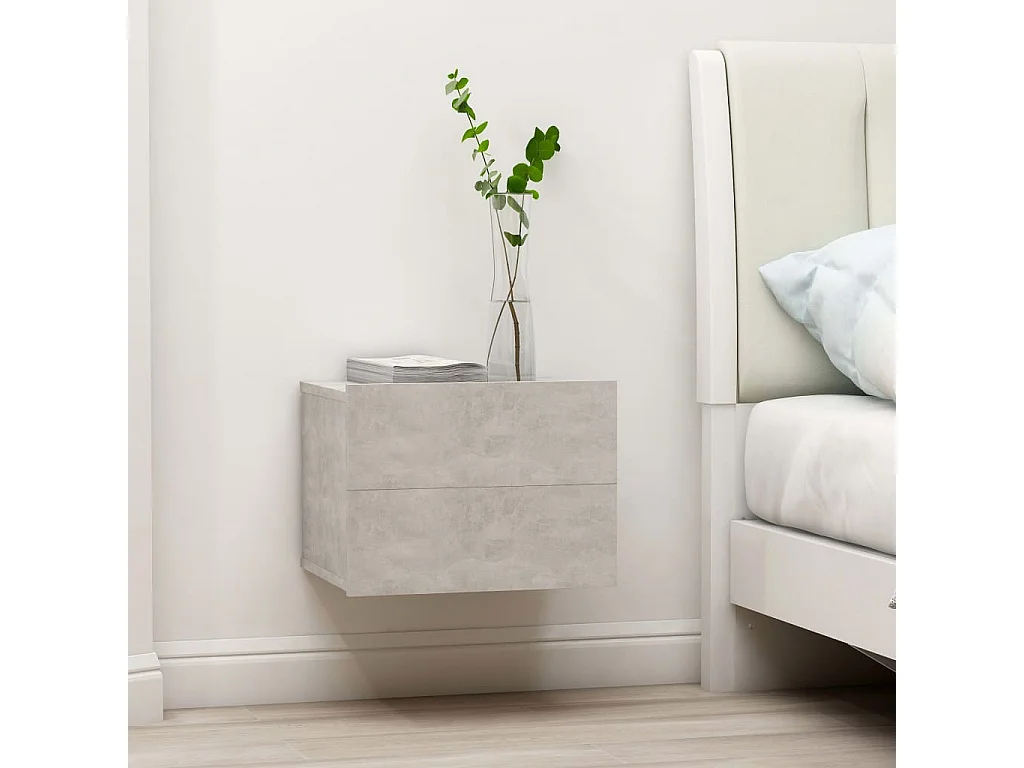 Ylöjärvi  Tables de chevet 2 pcs Gris béton 40x30x30 cm Bois ingénierie