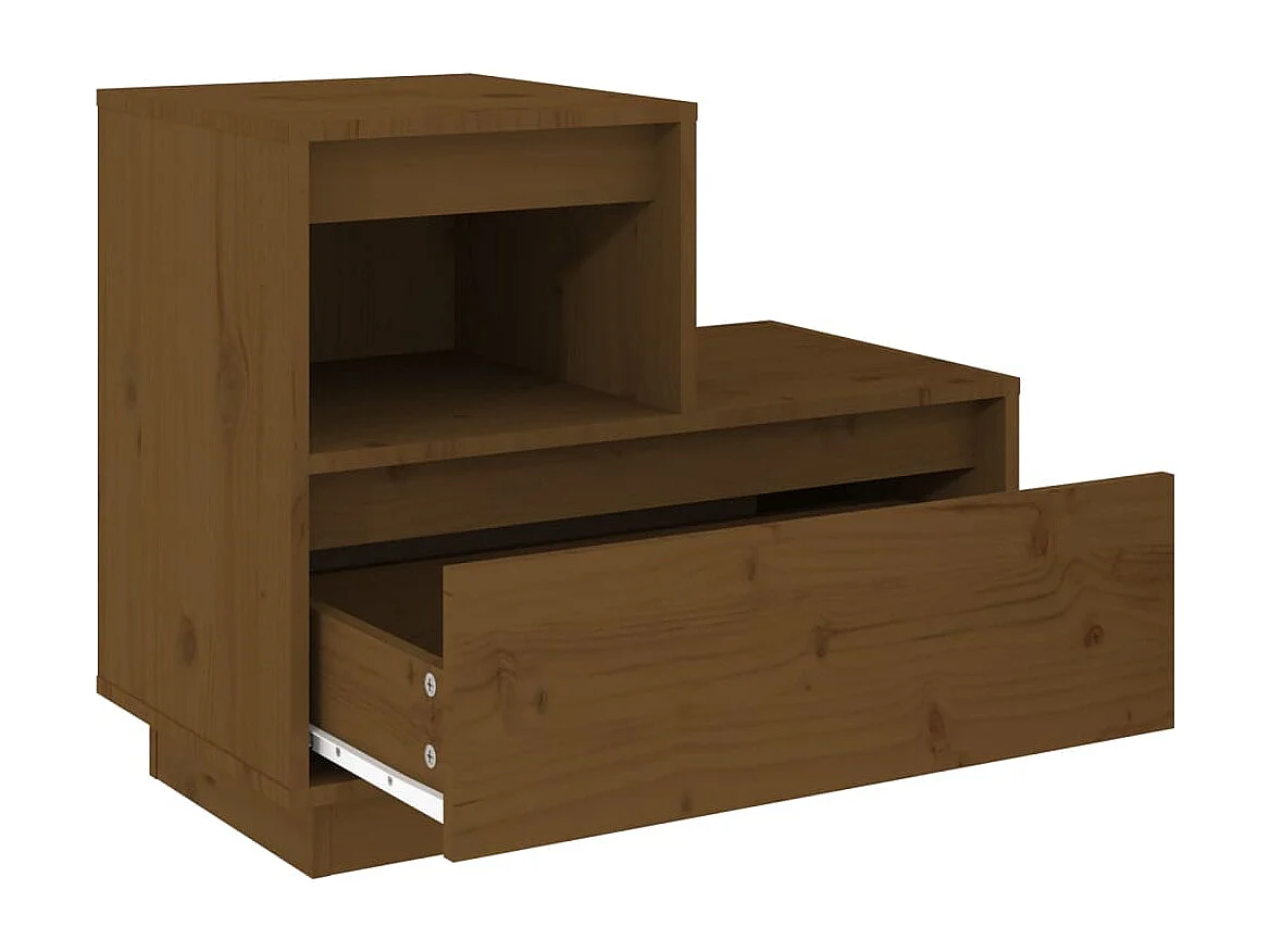 Kværndrup  Mesitas de noche 2 uds madera de pino marrón miel 60x34x51 cm