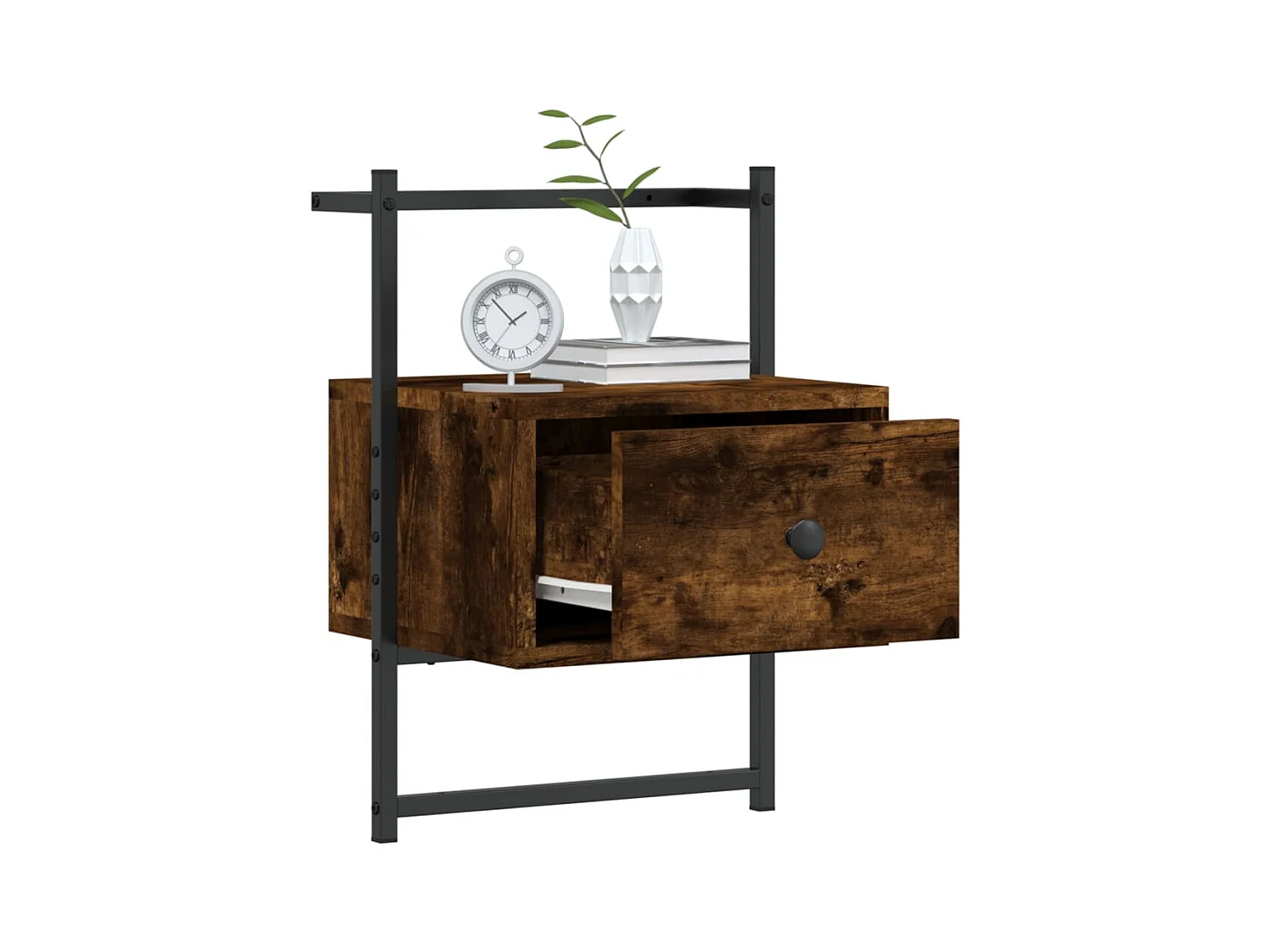 Nyra  Table de chevet murale 2 pcs chêne fumé 35x30x51 cm