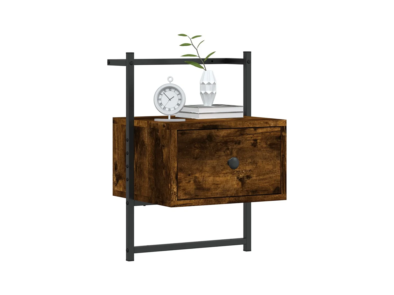 Nyra  Table de chevet murale 2 pcs chêne fumé 35x30x51 cm