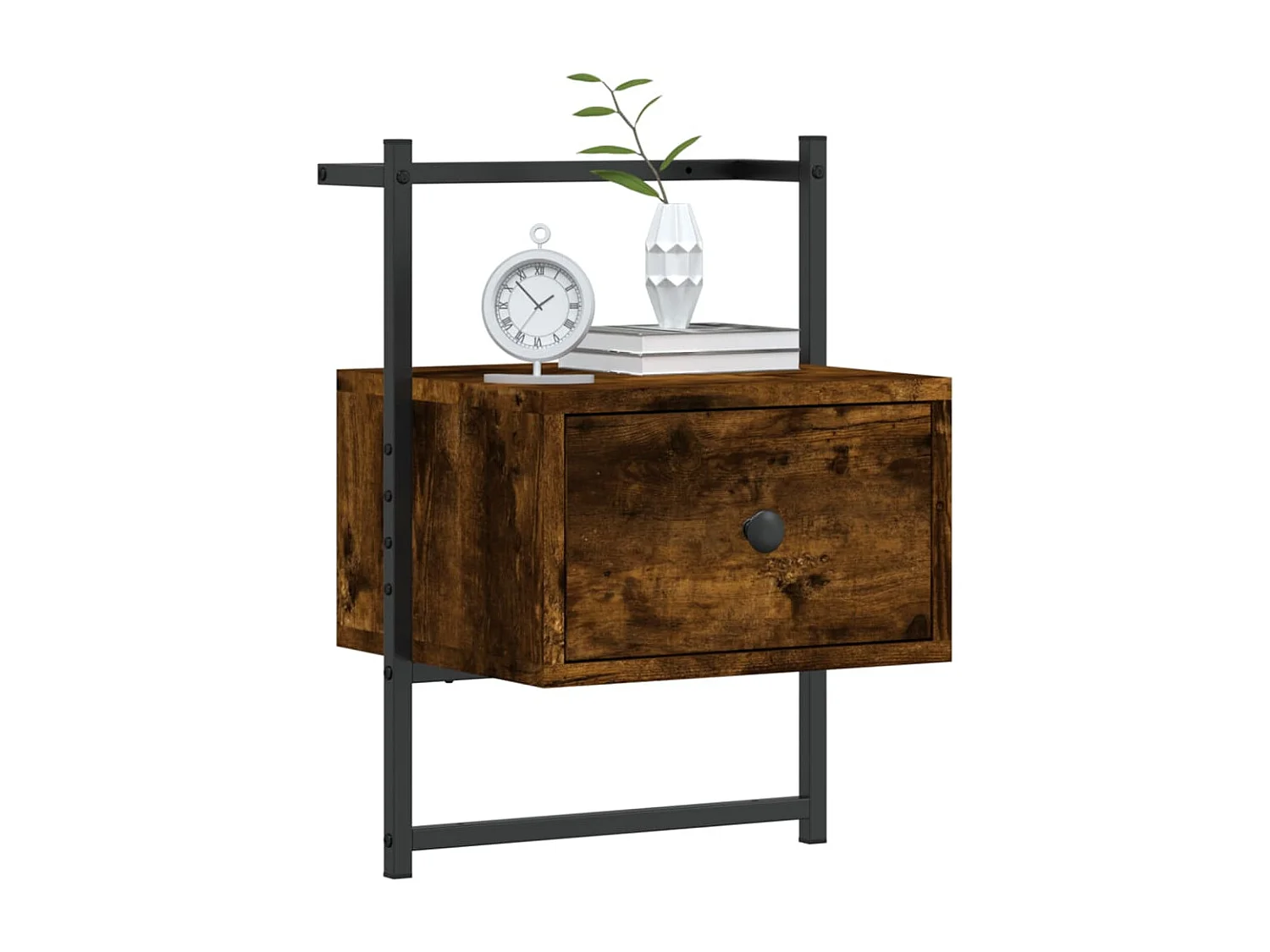 Nyra  Table de chevet murale 2 pcs chêne fumé 35x30x51 cm