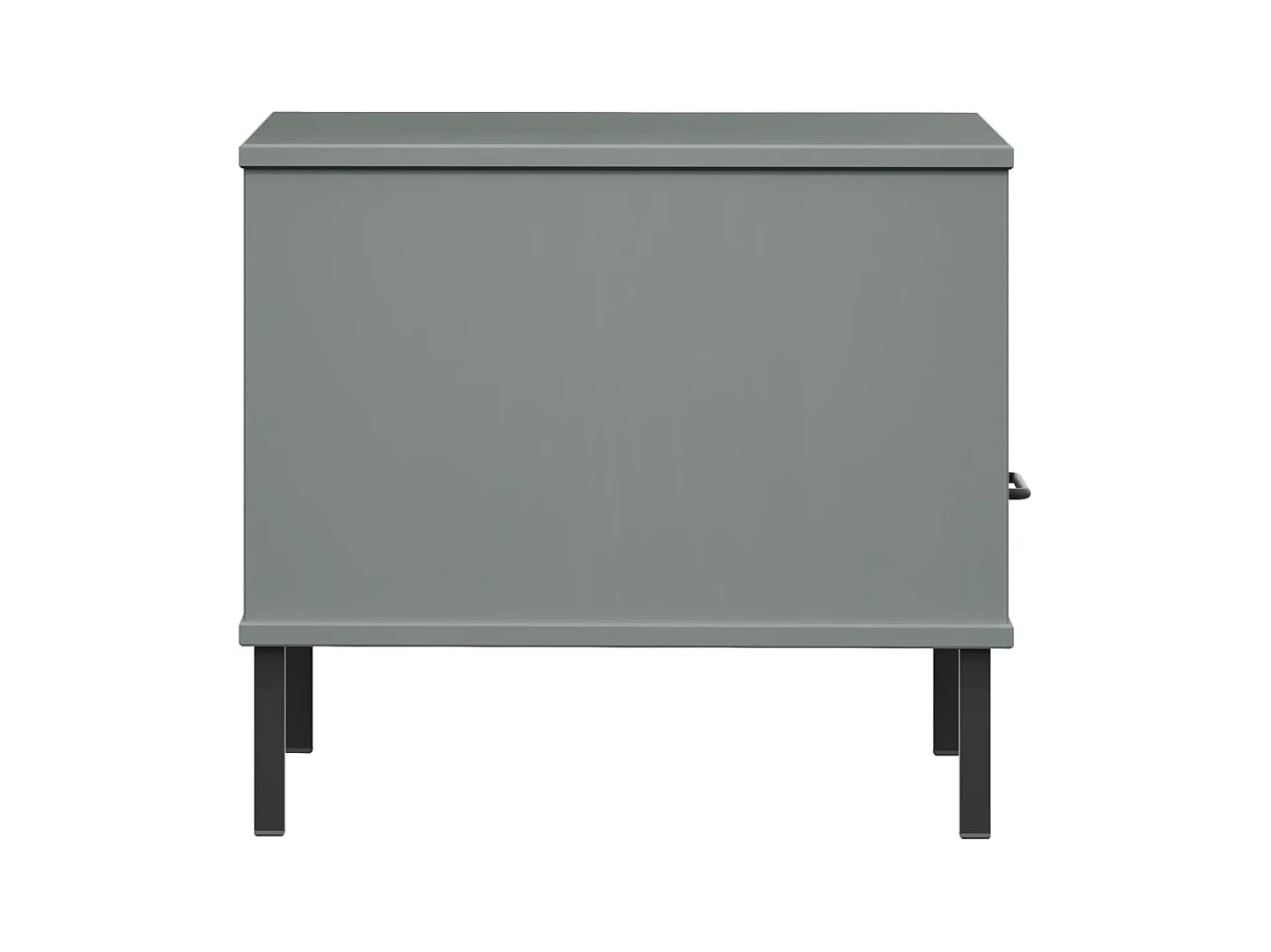 Jacques-Gilbert  Table de chevet avec pieds en métal Gris Bois pin massif OSLO