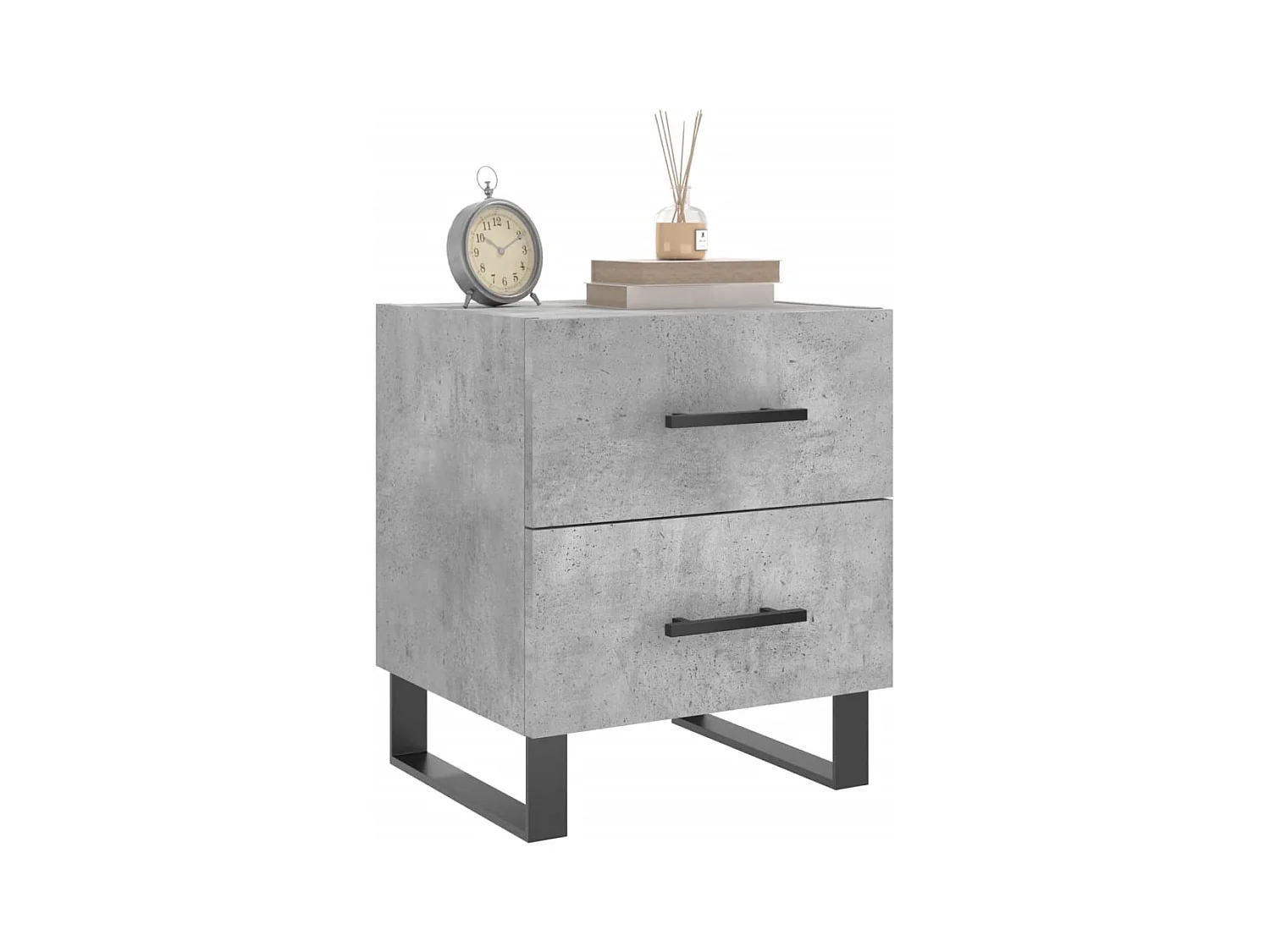 Cennet  Tables de chevet 2pcs gris béton 40x35x47,5cm bois d’ingénierie