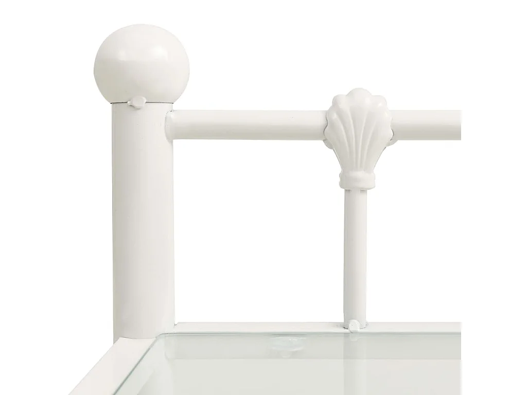 Daniela Luz  Comodino Bianco e Trasparente 45x34,5x60,5 cm Metallo e Vetro