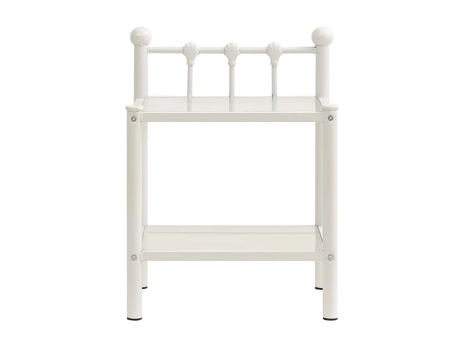 Daniela Luz  Nachttisch Weiß Transparent 45x34,5x60,5 cm Metall und Glas