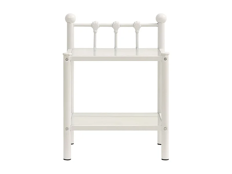 Daniela Luz  Nachttisch Weiß Transparent 45x34,5x60,5 cm Metall und Glas