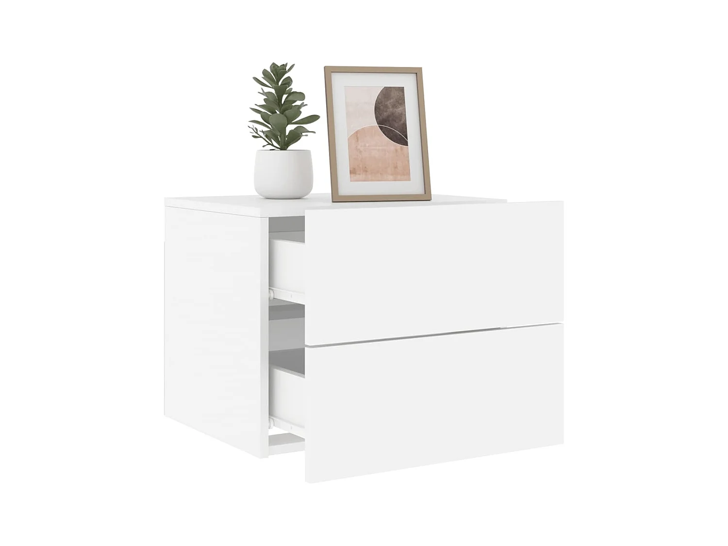 Rhylan  Tables de chevet murales avec lumières LED 2 pcs blanc