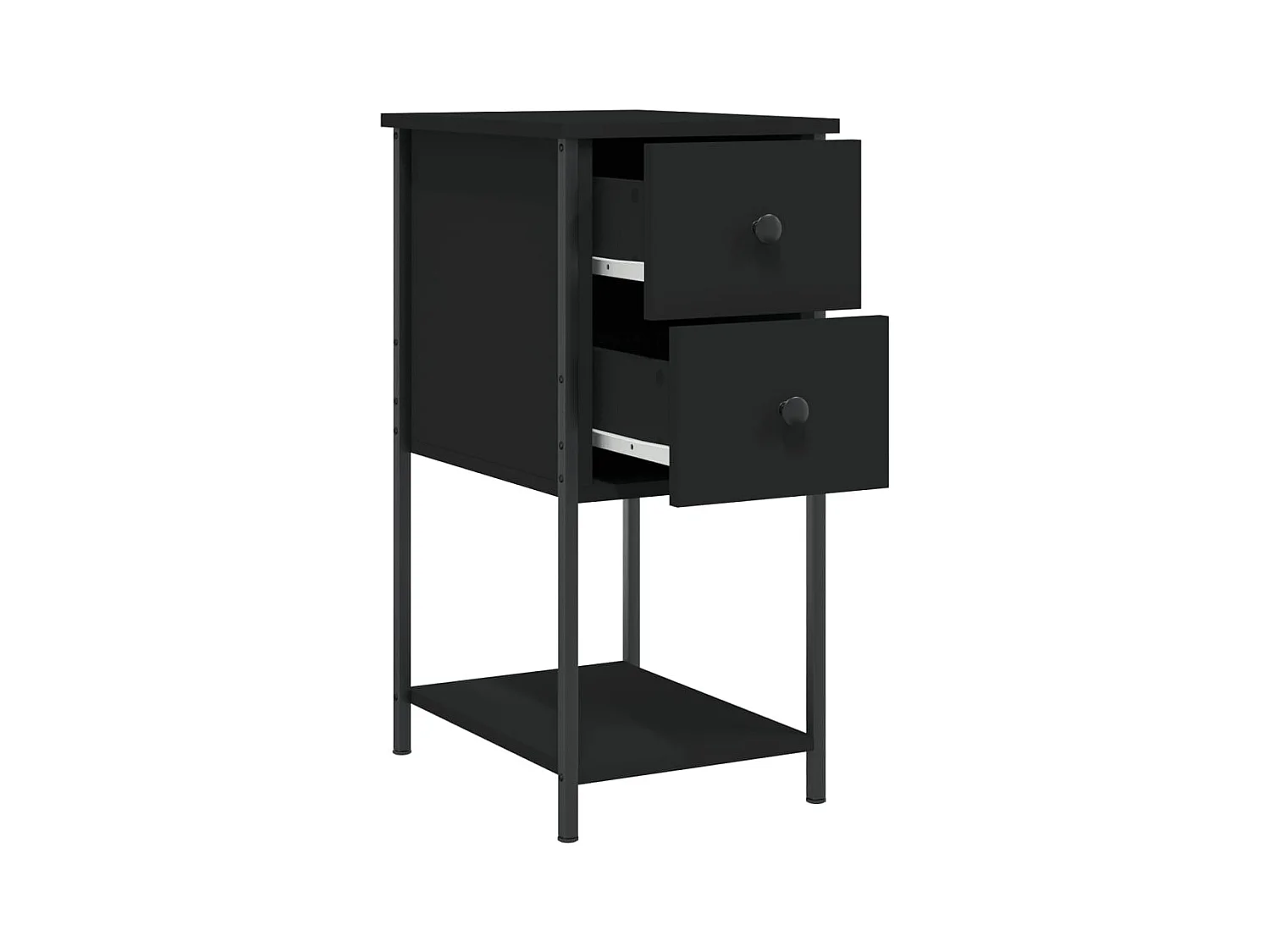 Portici  Table de chevet noir 32x42x70 cm bois d’ingénierie