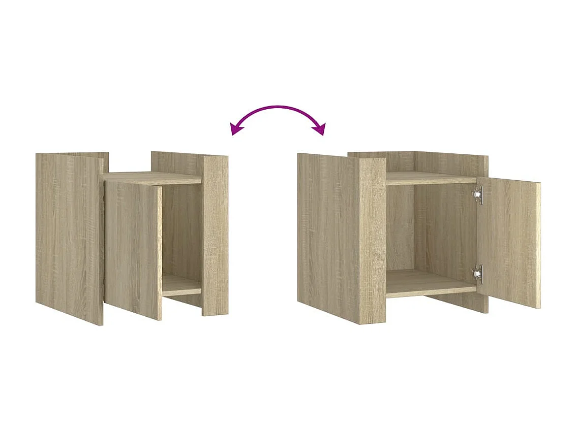 Jarnor  Table de chevet chêne sonoma 45x50x50 cm bois d’ingénierie