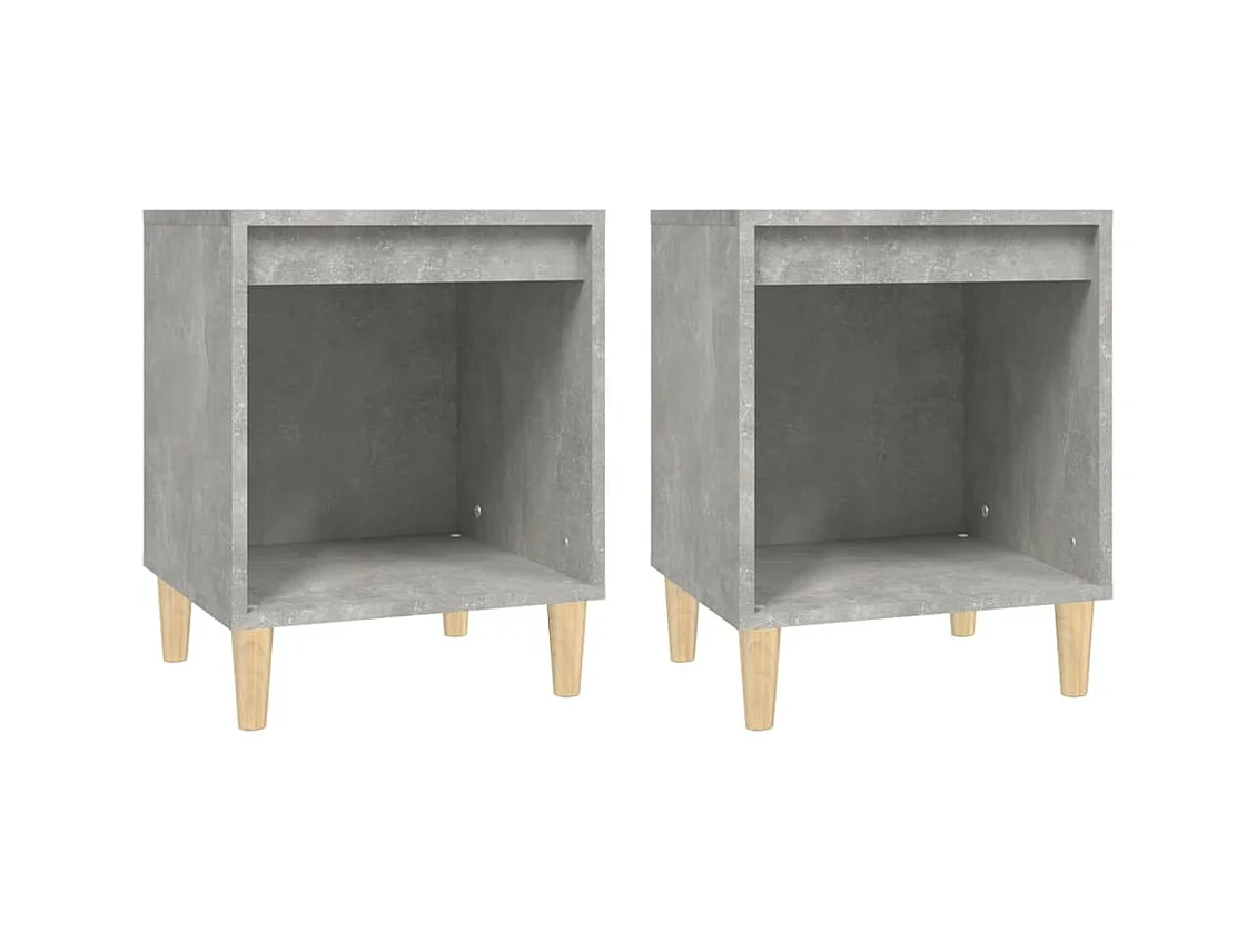 Villeneuve-la-Garenne  Tables de chevet 2 pcs Gris béton 40x35x50 cm