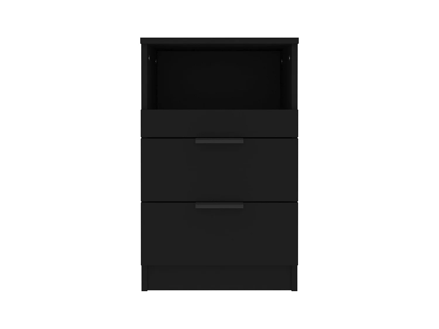 Damien  Tables de chevet 2 pcs Noir Bois d'ingénierie