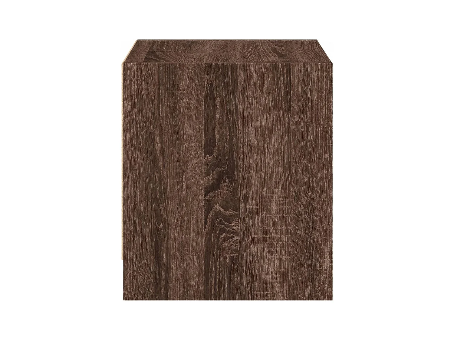 Butte  Table de chevet avec porte en verre chêne marron 35x37x42 cm