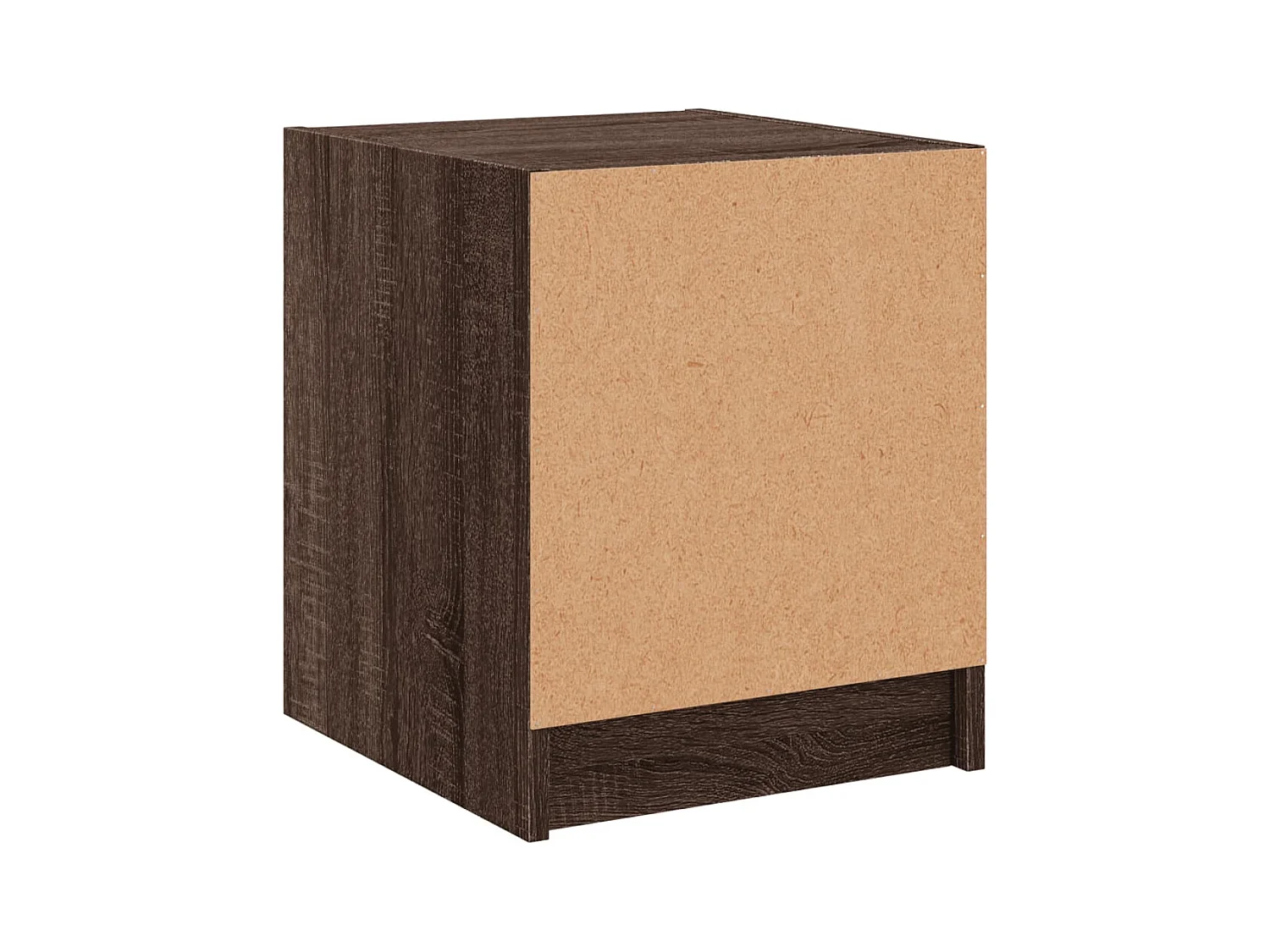 Butte  Table de chevet avec porte en verre chêne marron 35x37x42 cm