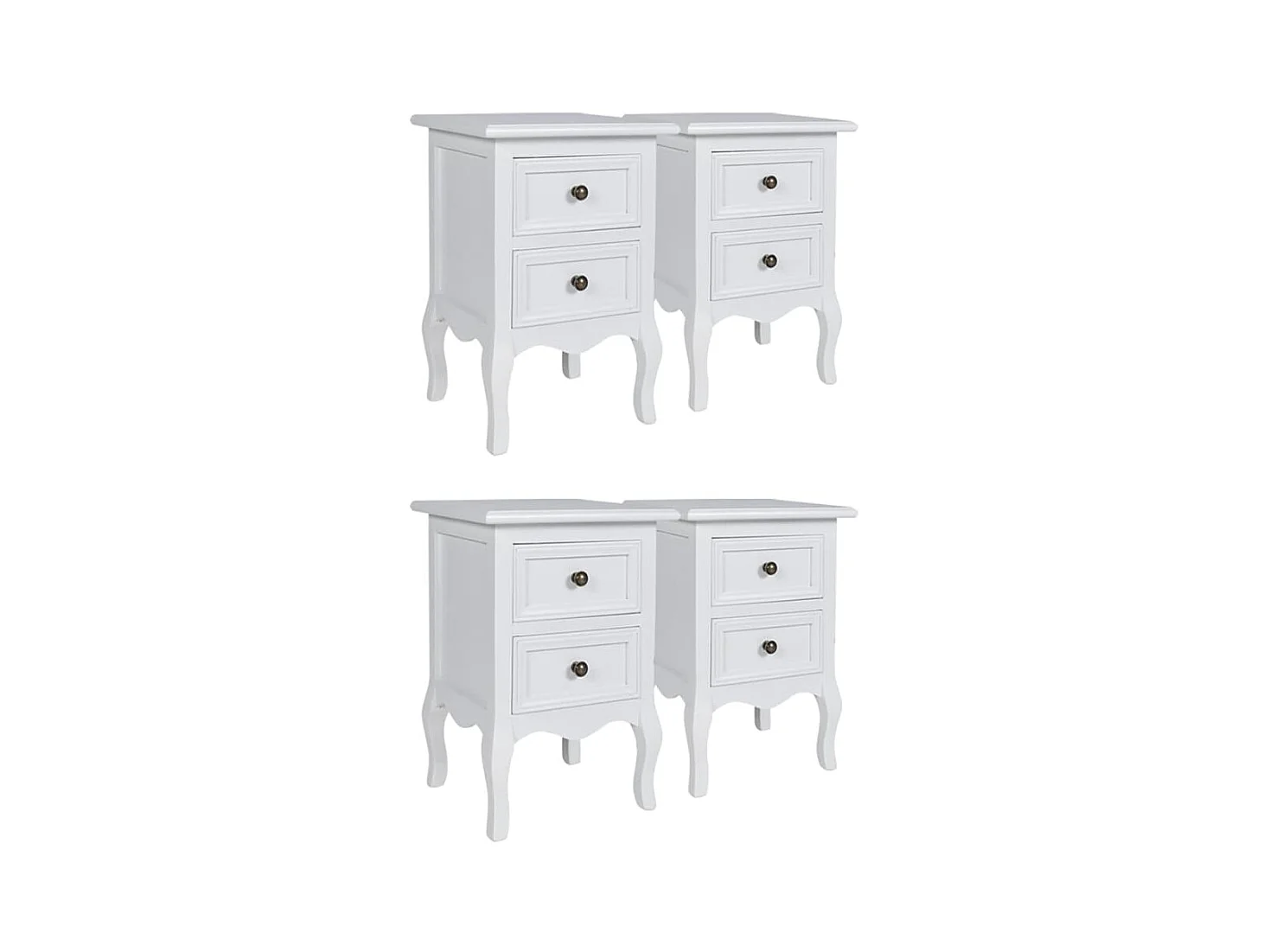 Jack Walter  Tables de chevet 4 pcs avec 2 tiroirs MDF Blanc