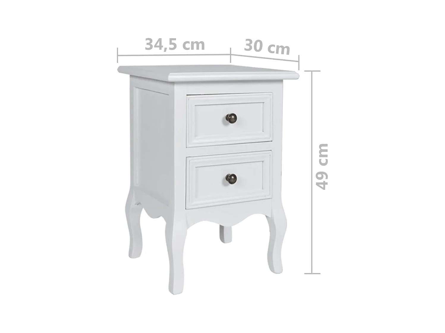 Jack Walter  Tables de chevet 4 pcs avec 2 tiroirs MDF Blanc