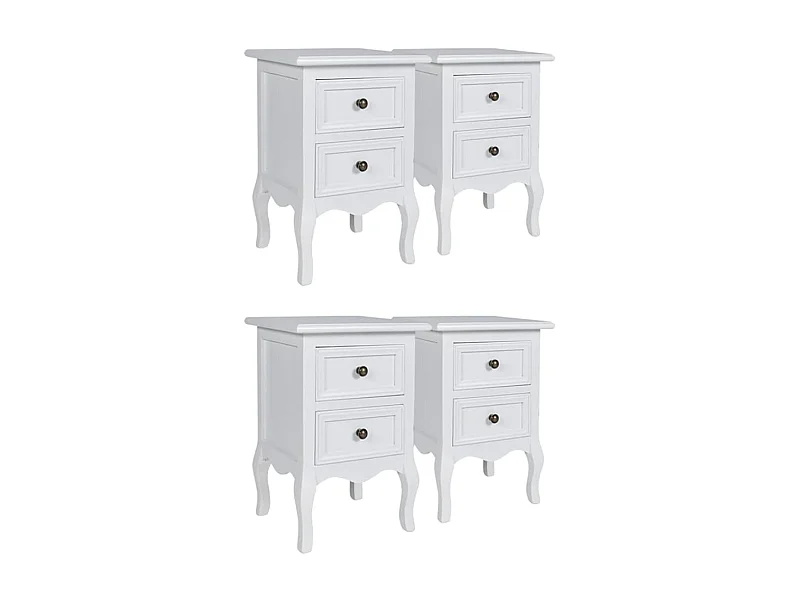 Jack Walter  Nachtkastjes met 2 lades 4 st MDF Wit