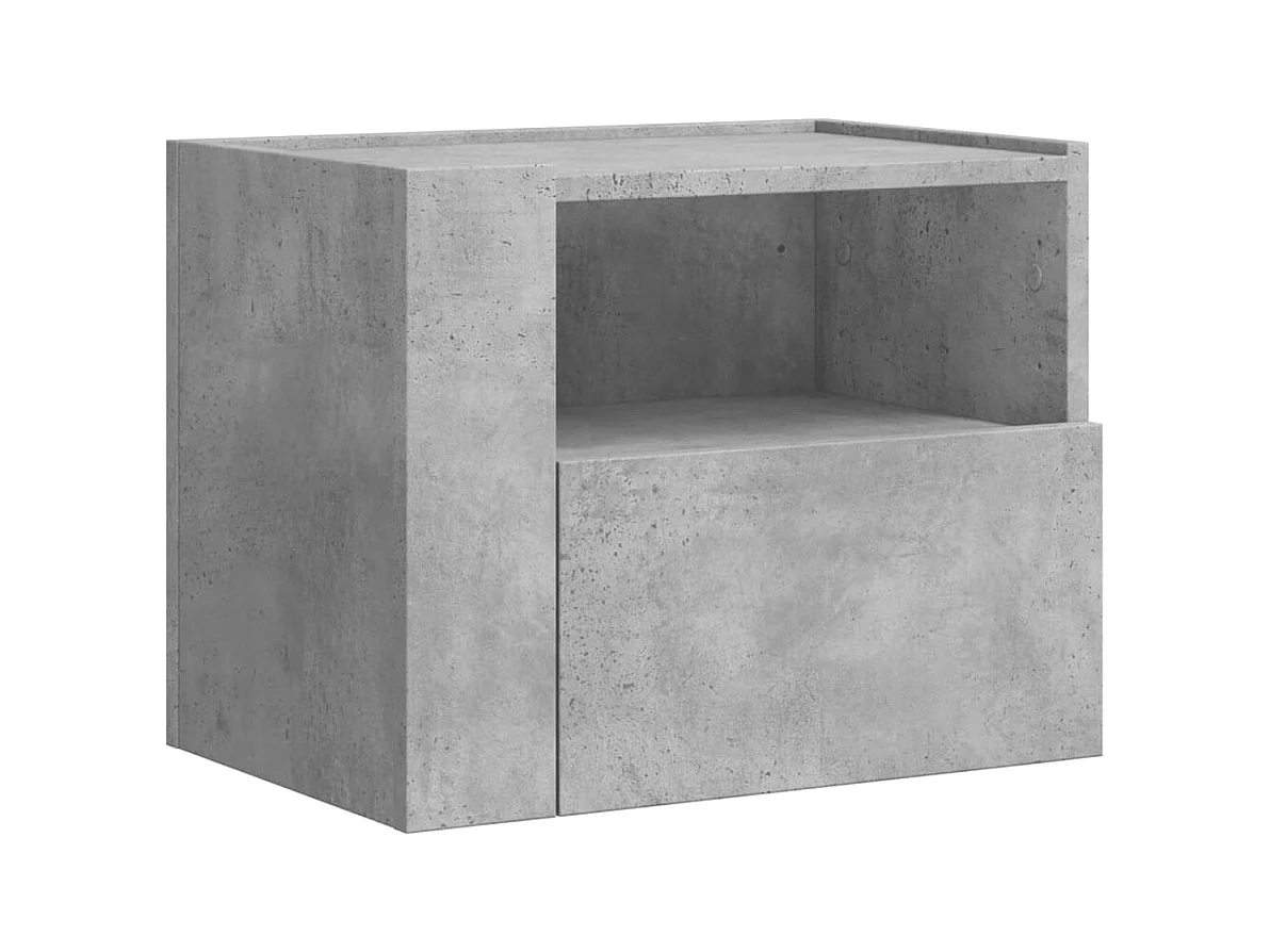 Sun City Center  Table de chevet murale gris béton 45x30x35 cm