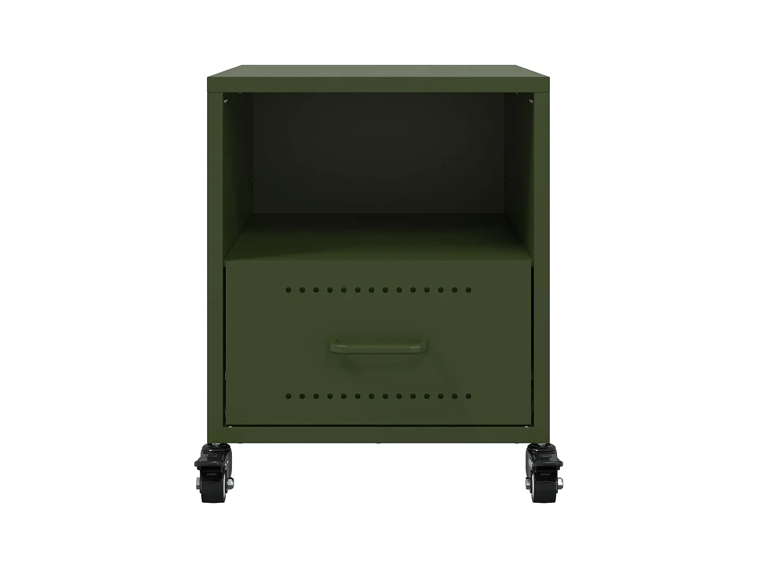 Evalara  Tables de chevet 2 pcs vert olive 36x39x43,5 cm acier