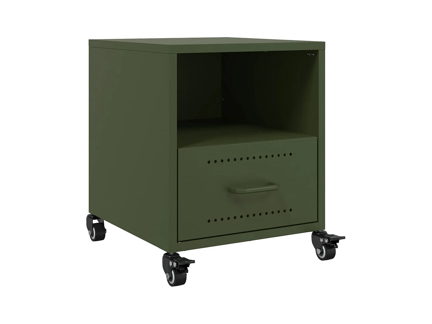 Evalara  Tables de chevet 2 pcs vert olive 36x39x43,5 cm acier