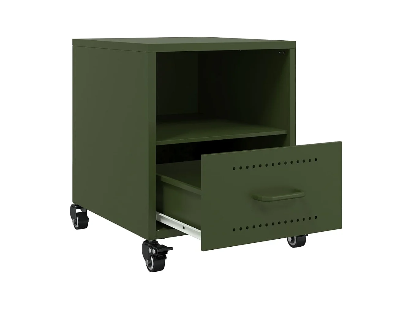 Evalara  Tables de chevet 2 pcs vert olive 36x39x43,5 cm acier