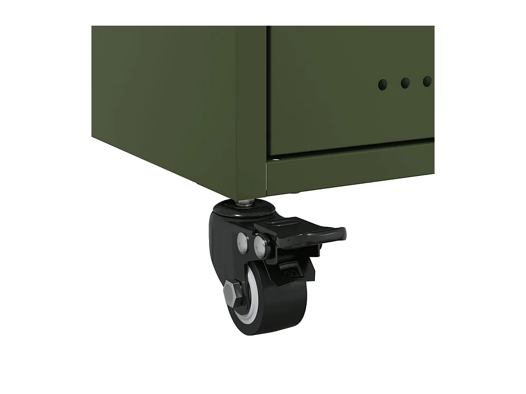 Evalara  Tables de chevet 2 pcs vert olive 36x39x43,5 cm acier