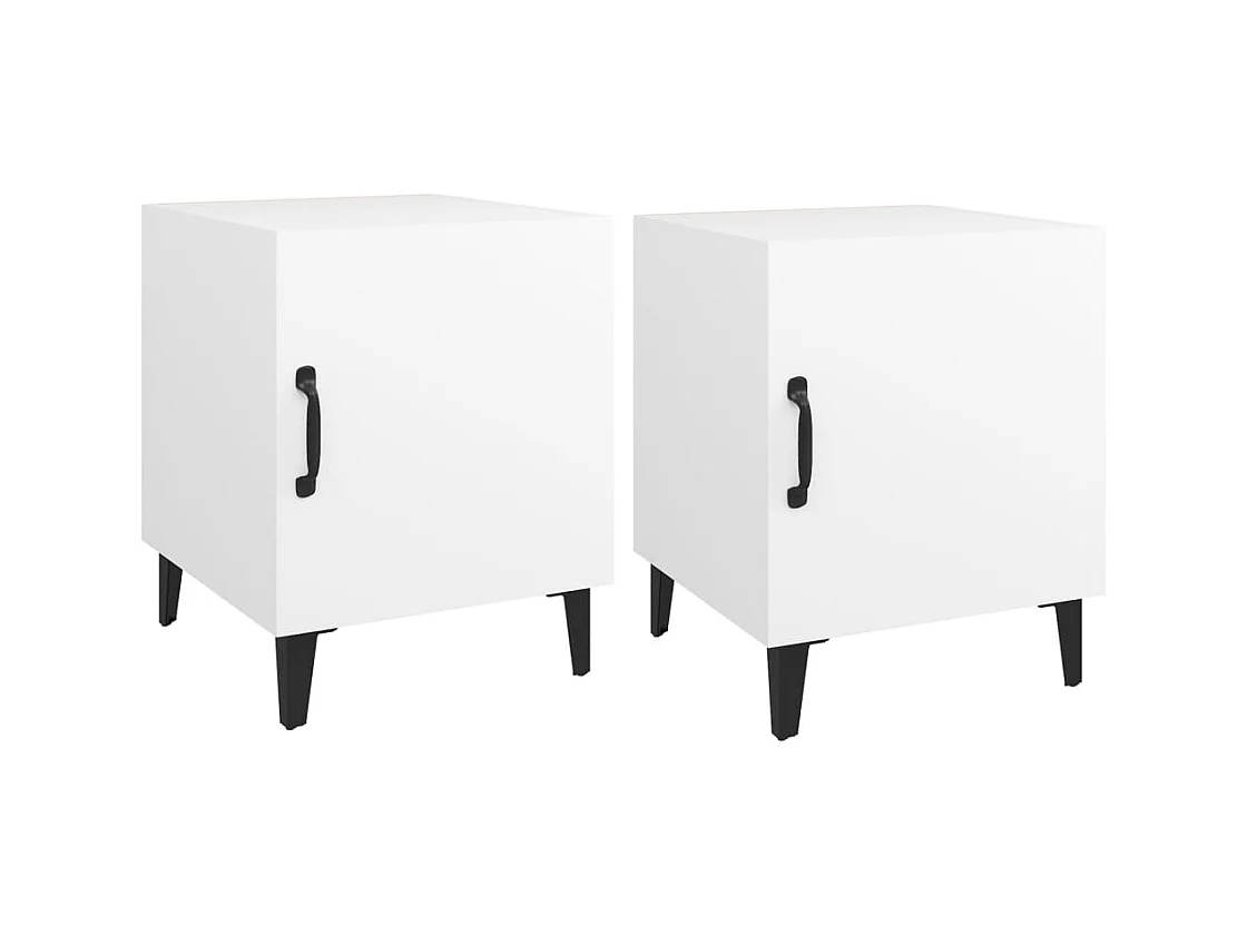Hondo  Tables de chevet 2 pcs Blanc Bois d'ingénierie