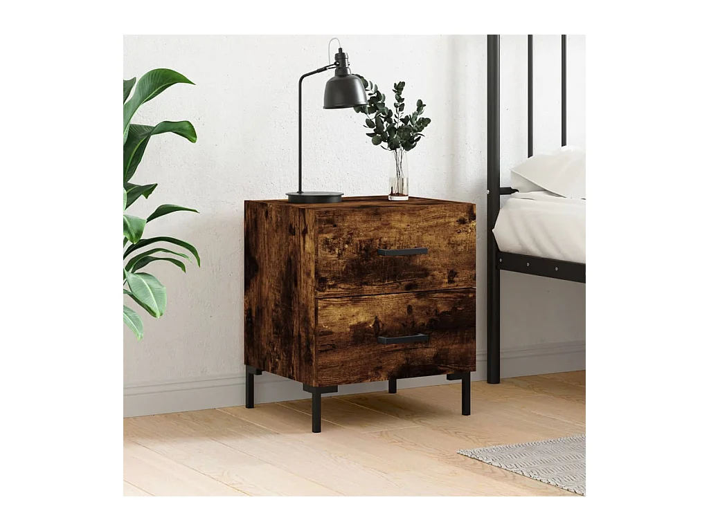 Myrion  Table de chevet chêne fumé 40x35x47,5 cm bois d’ingénierie