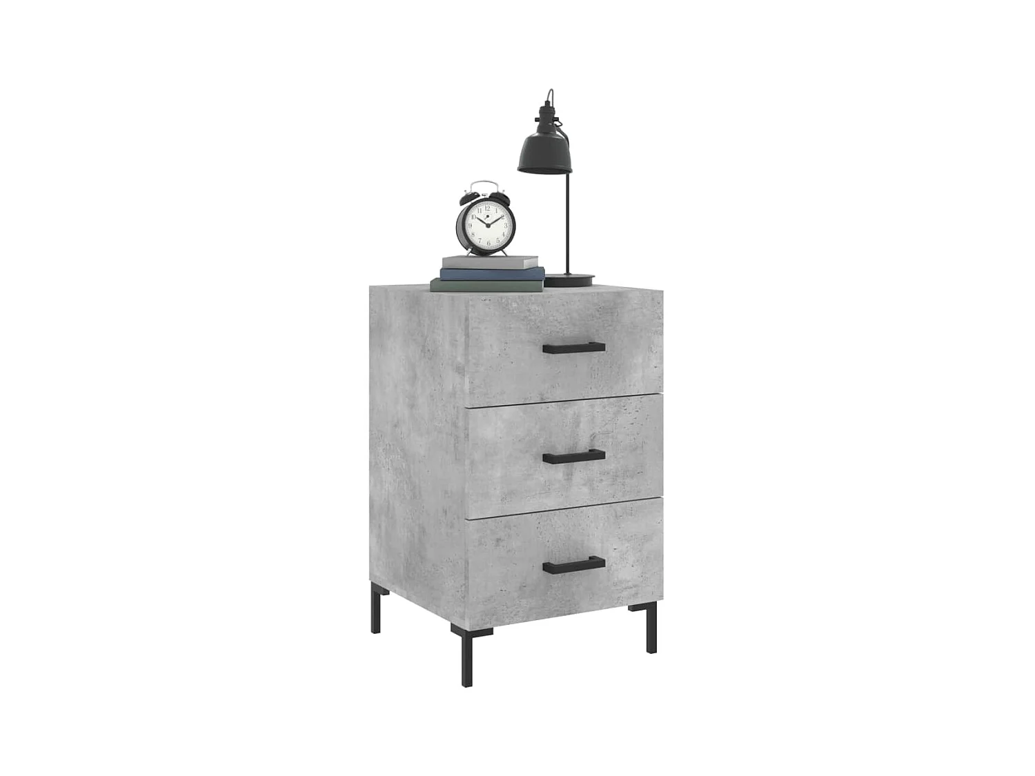 Mireya  Table de chevet gris béton 40x40x66 cm bois d'ingénierie