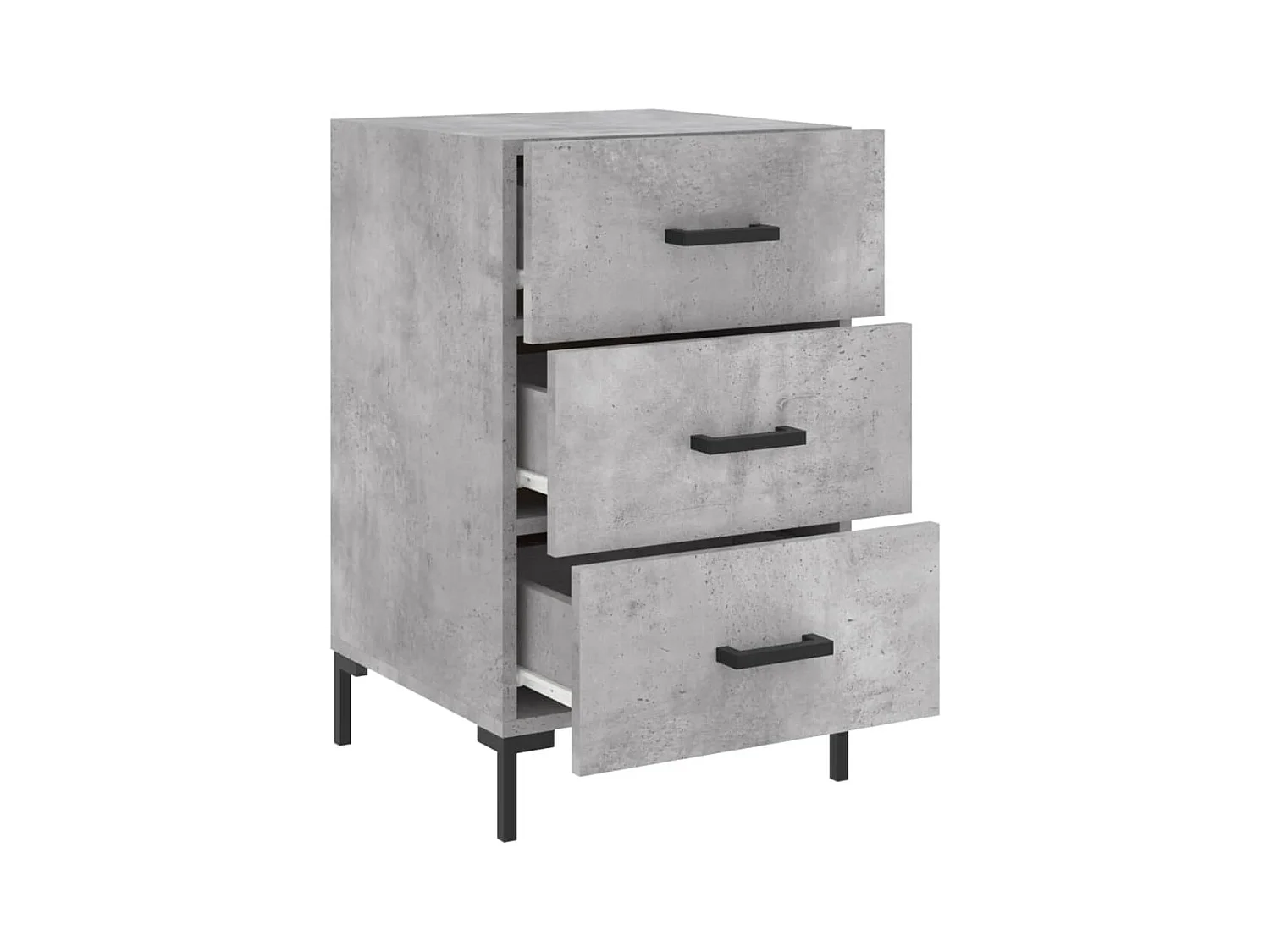 Mireya  Table de chevet gris béton 40x40x66 cm bois d'ingénierie