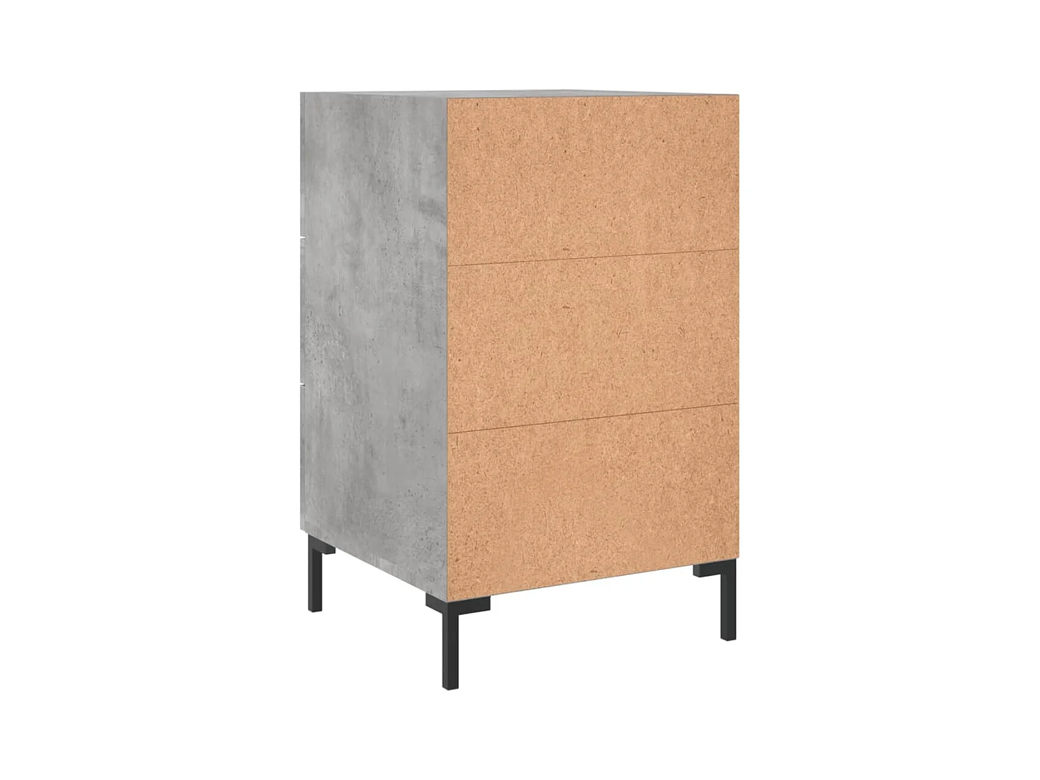 Mireya  Table de chevet gris béton 40x40x66 cm bois d'ingénierie