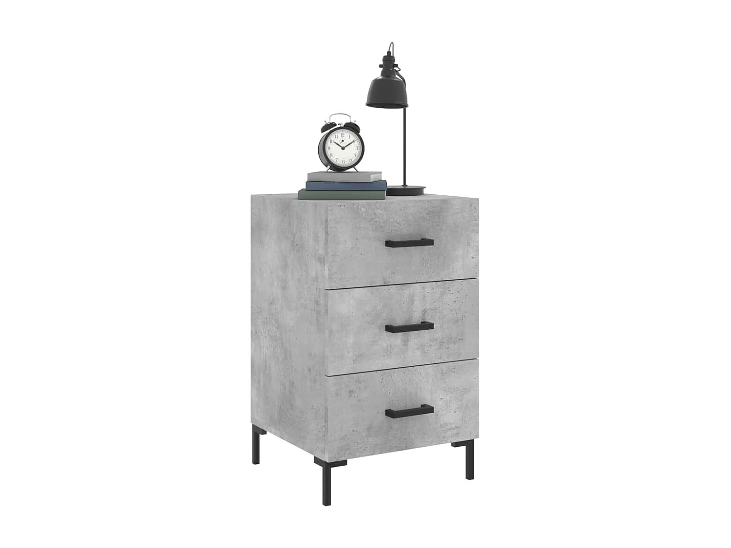 Mireya  Table de chevet gris béton 40x40x66 cm bois d'ingénierie