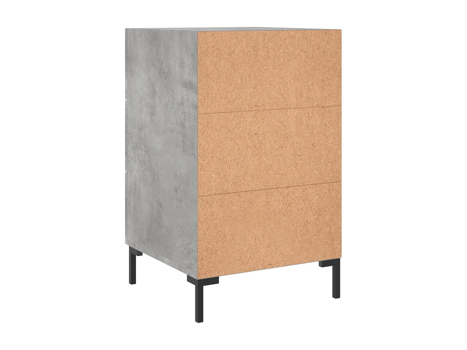 Mireya  Table de chevet gris béton 40x40x66 cm bois d'ingénierie