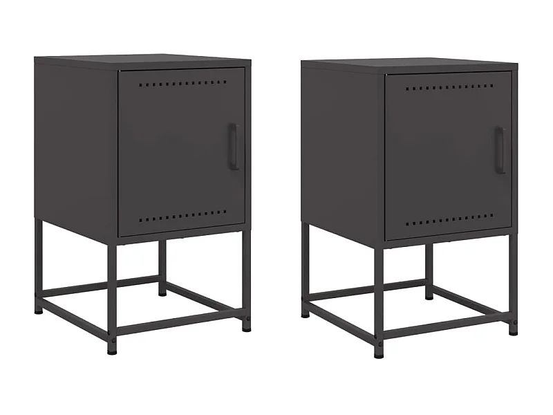 Leandro Maurizio  Tables de chevet 2 pcs noir 36x39x60,5 cm acier