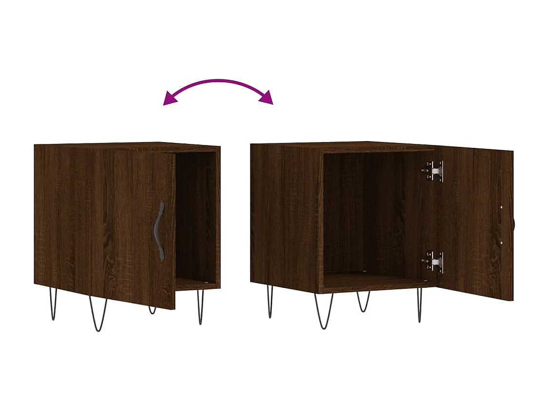 Corning  Table de chevet chêne marron 40x40x50 cm bois d’ingénierie