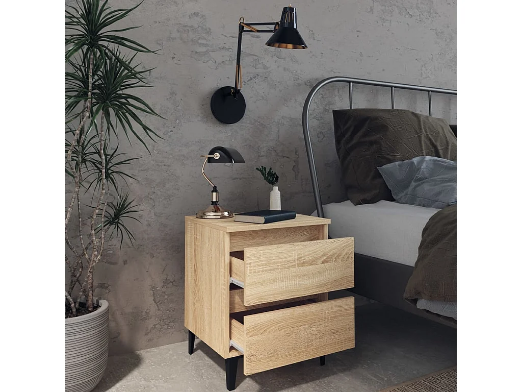 Orvieto  Tables de chevet 2 pcs chêne sonoma 40x35x50 cm bois ingénierie