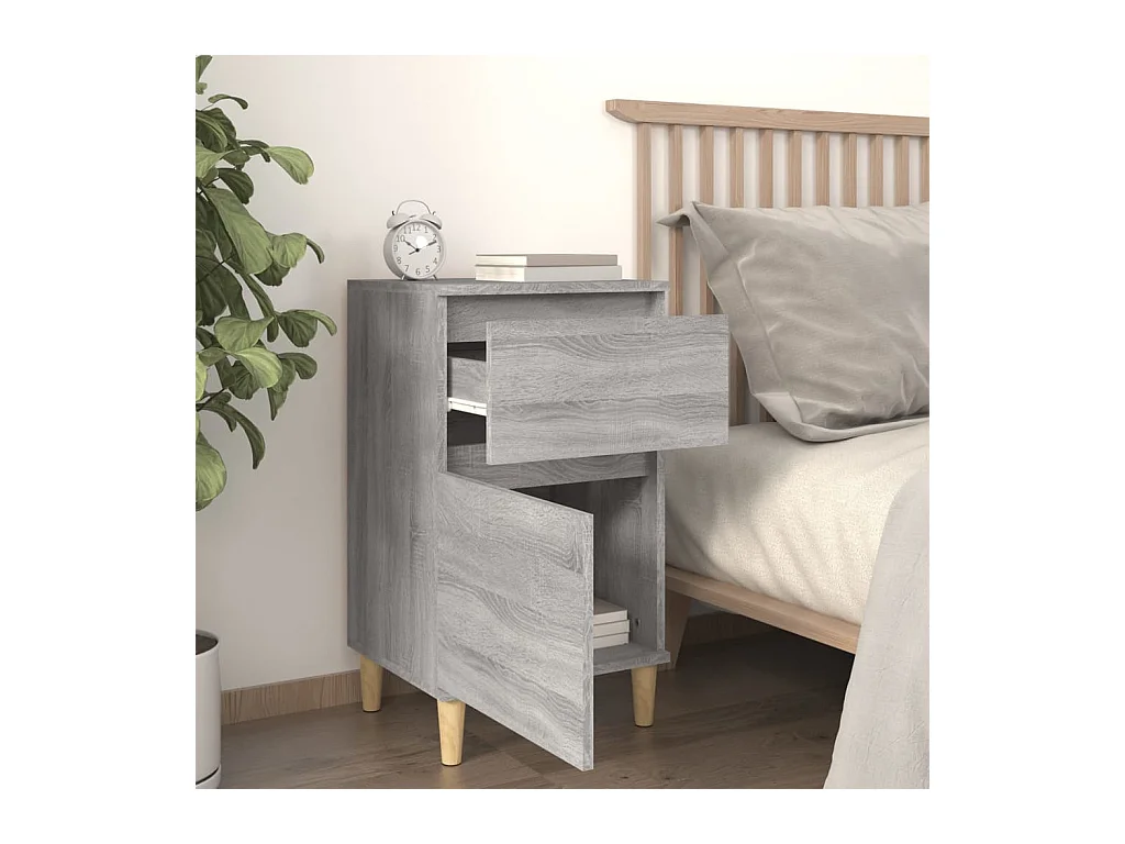 Bellevue  Tables de chevet 2 pcs sonoma gris 40x35x70 cm