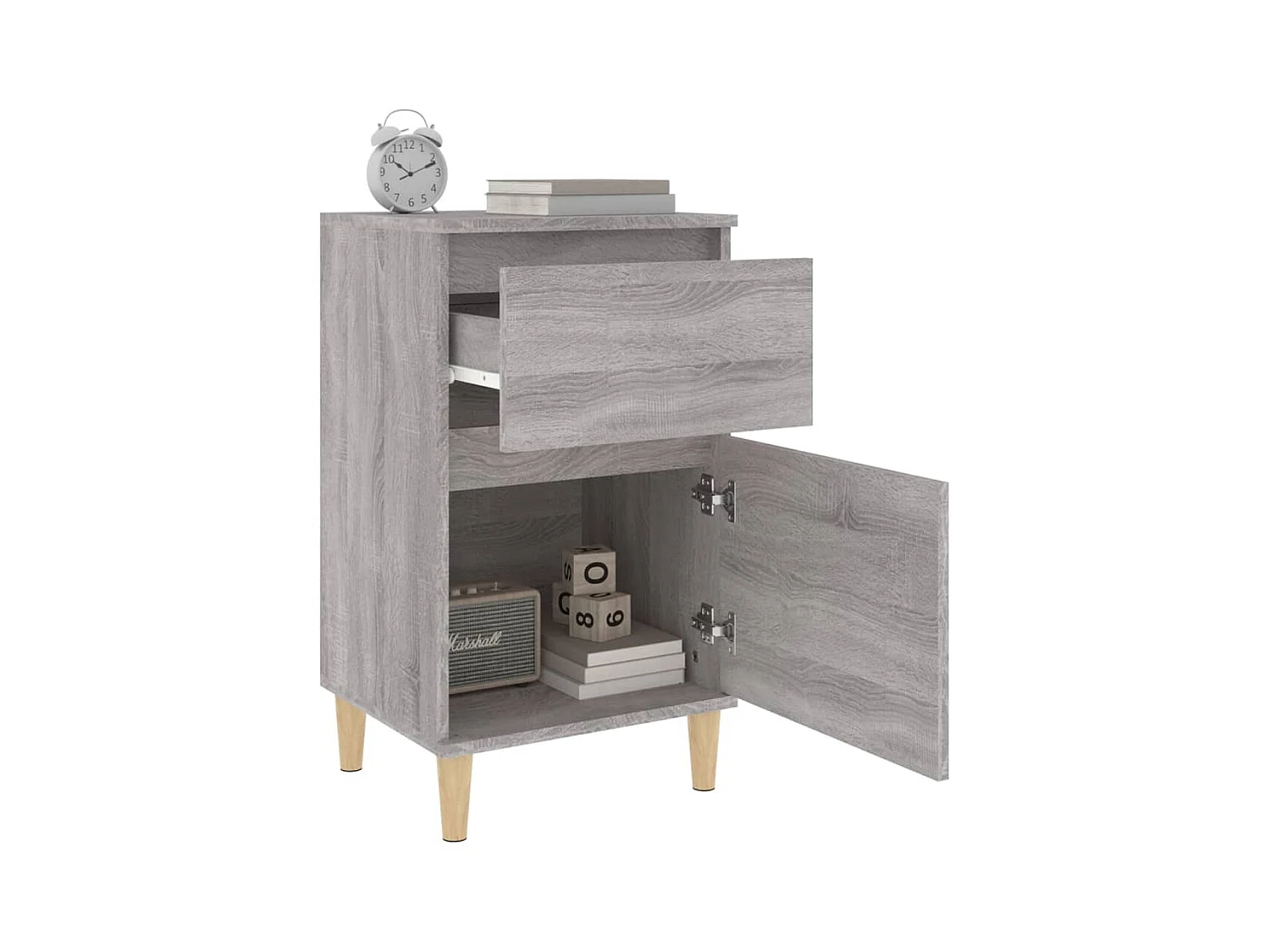 Bellevue  Tables de chevet 2 pcs sonoma gris 40x35x70 cm