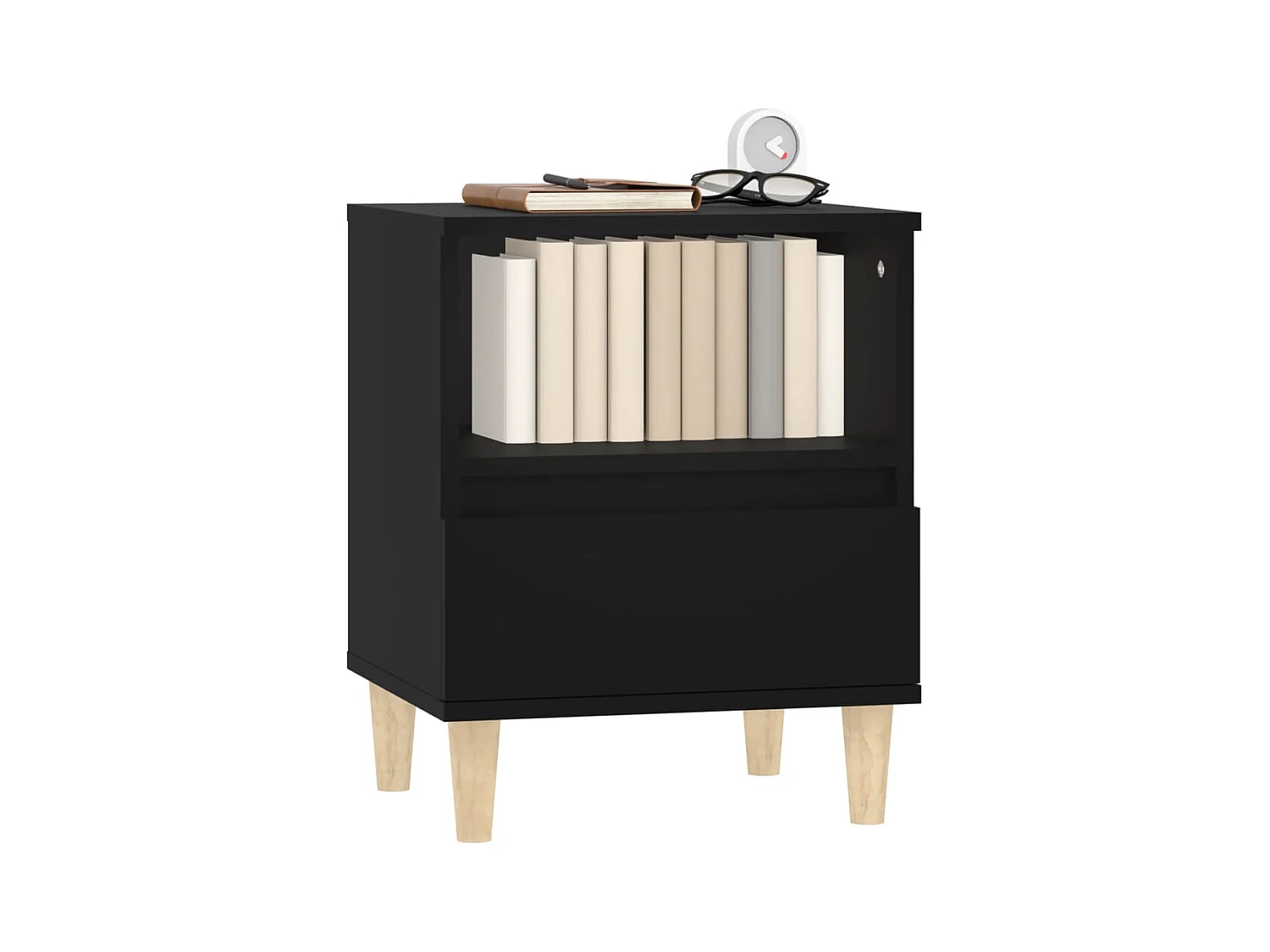 Palazzolo sull'Oglio  Table de chevet Noir 40x35x50 cm