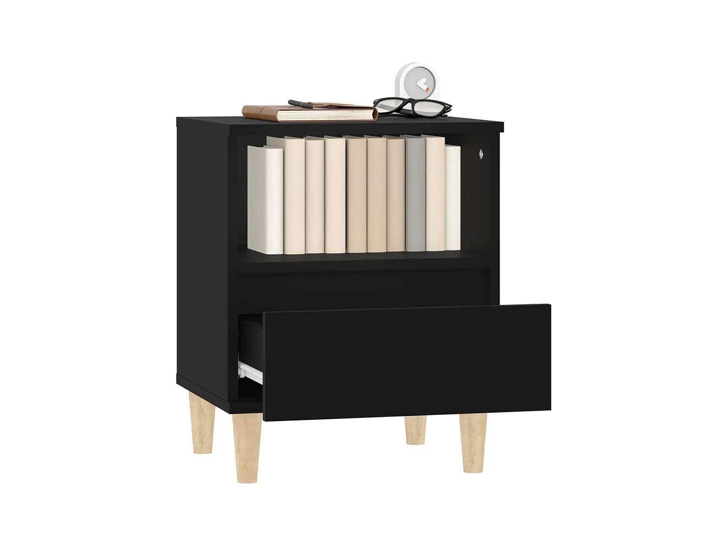 Palazzolo sull'Oglio  Table de chevet Noir 40x35x50 cm