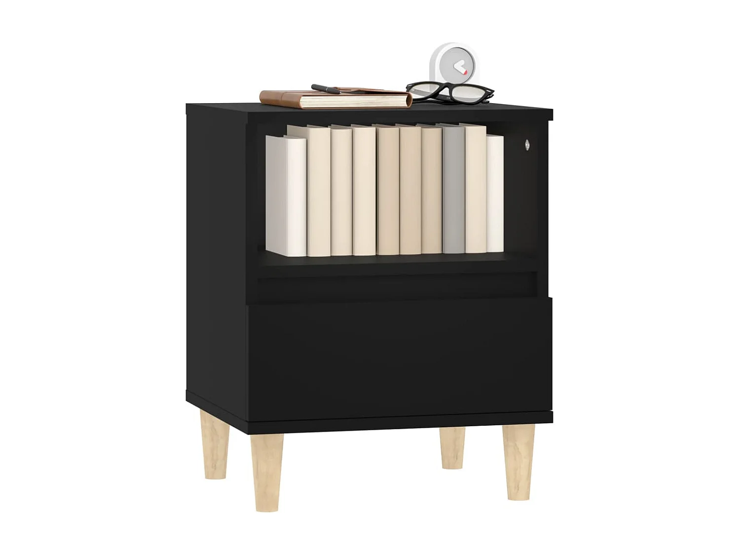 Palazzolo sull'Oglio  Table de chevet Noir 40x35x50 cm