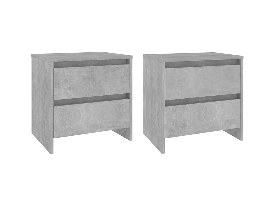 Robert  Tables de chevet 2pcs gris béton 45x34,5x44,5cm bois ingénierie