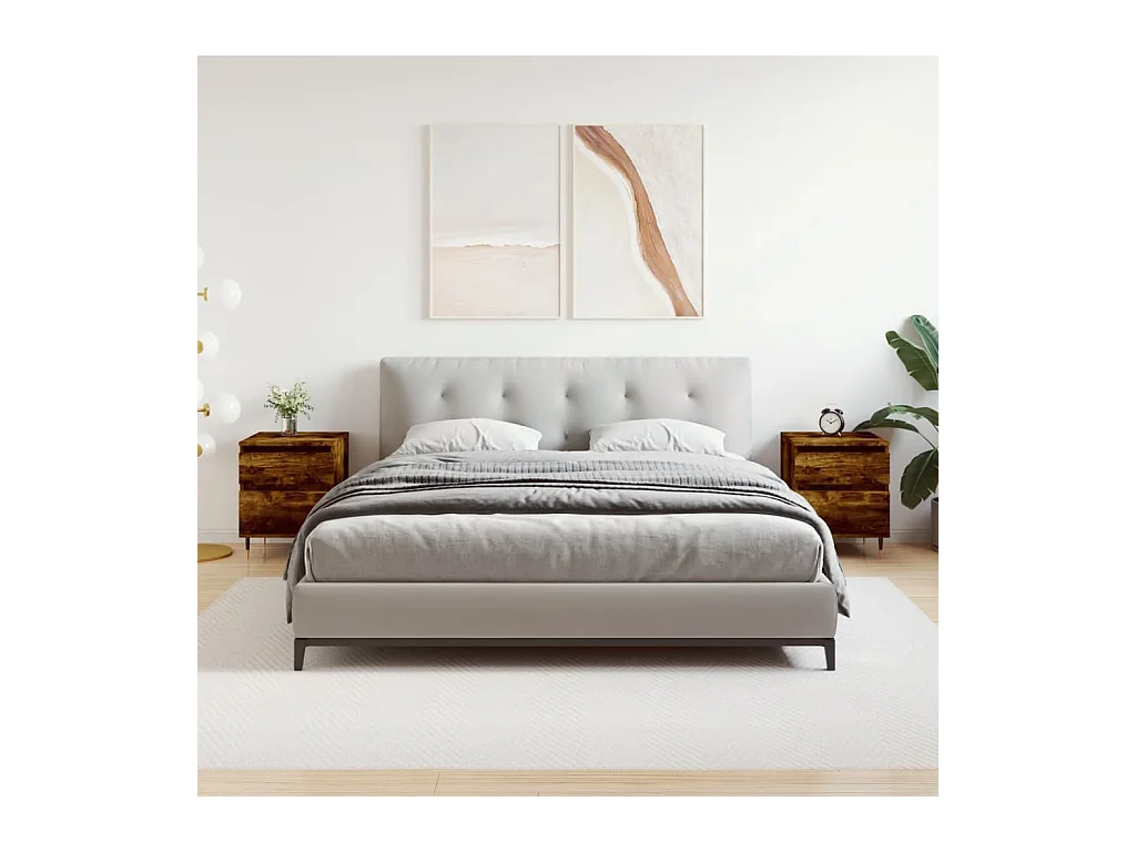 Bastiaan  Tables de chevet 2 pcs chêne fumé 40x35x50 cm bois ingénierie