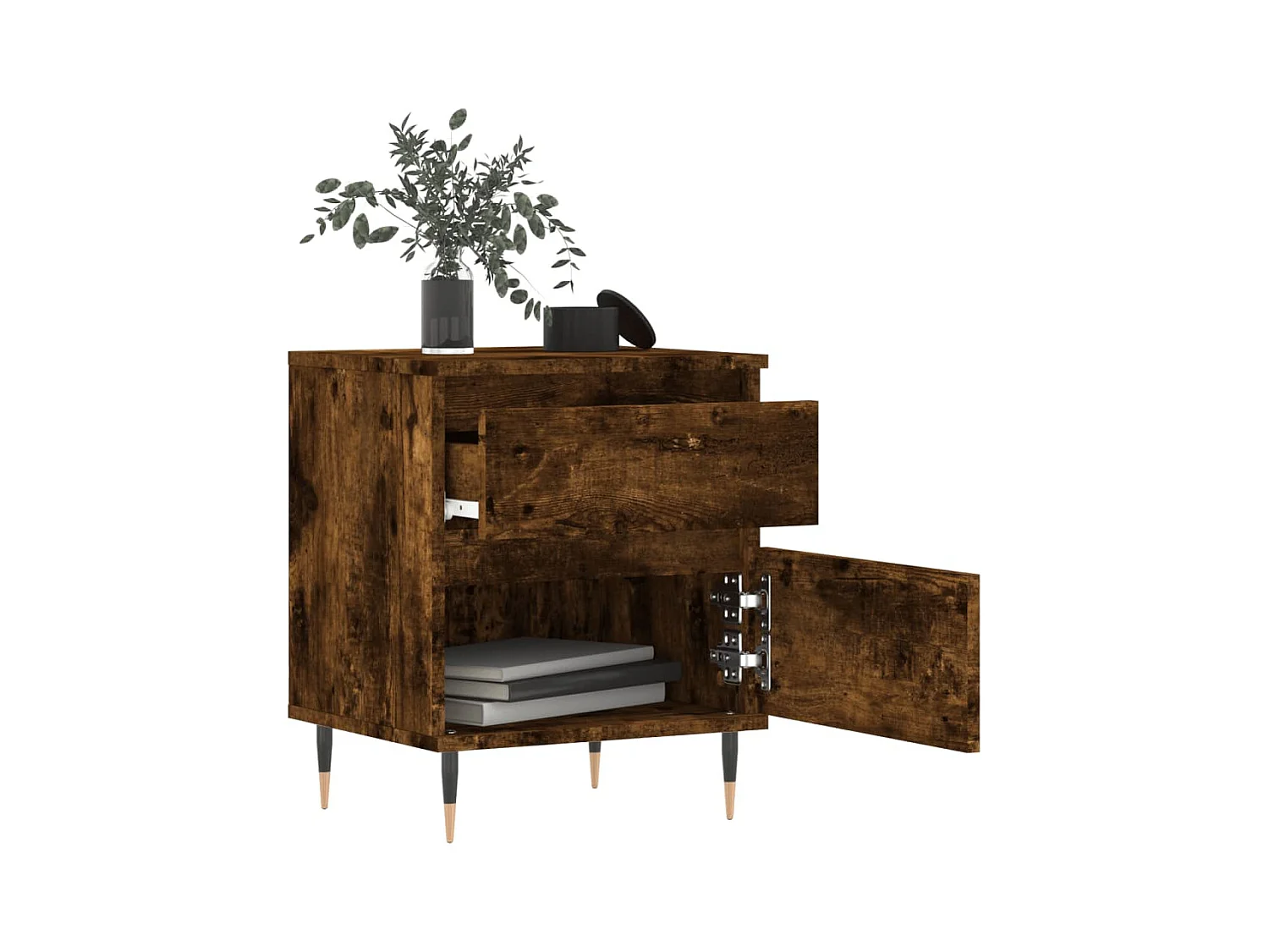 Bastiaan  Tables de chevet 2 pcs chêne fumé 40x35x50 cm bois ingénierie