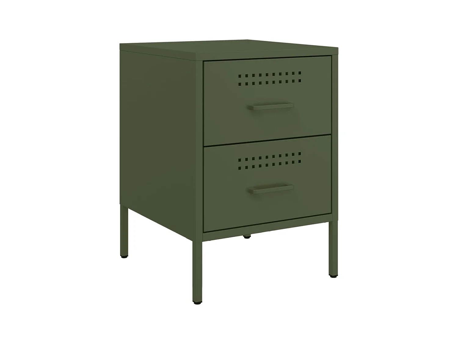 Lucille  Table de chevet vert olive 36x39x50,5 cm acier