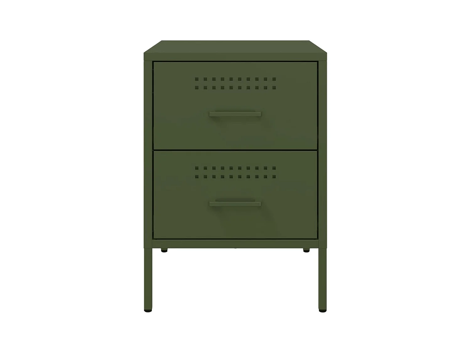 Lucille  Table de chevet vert olive 36x39x50,5 cm acier