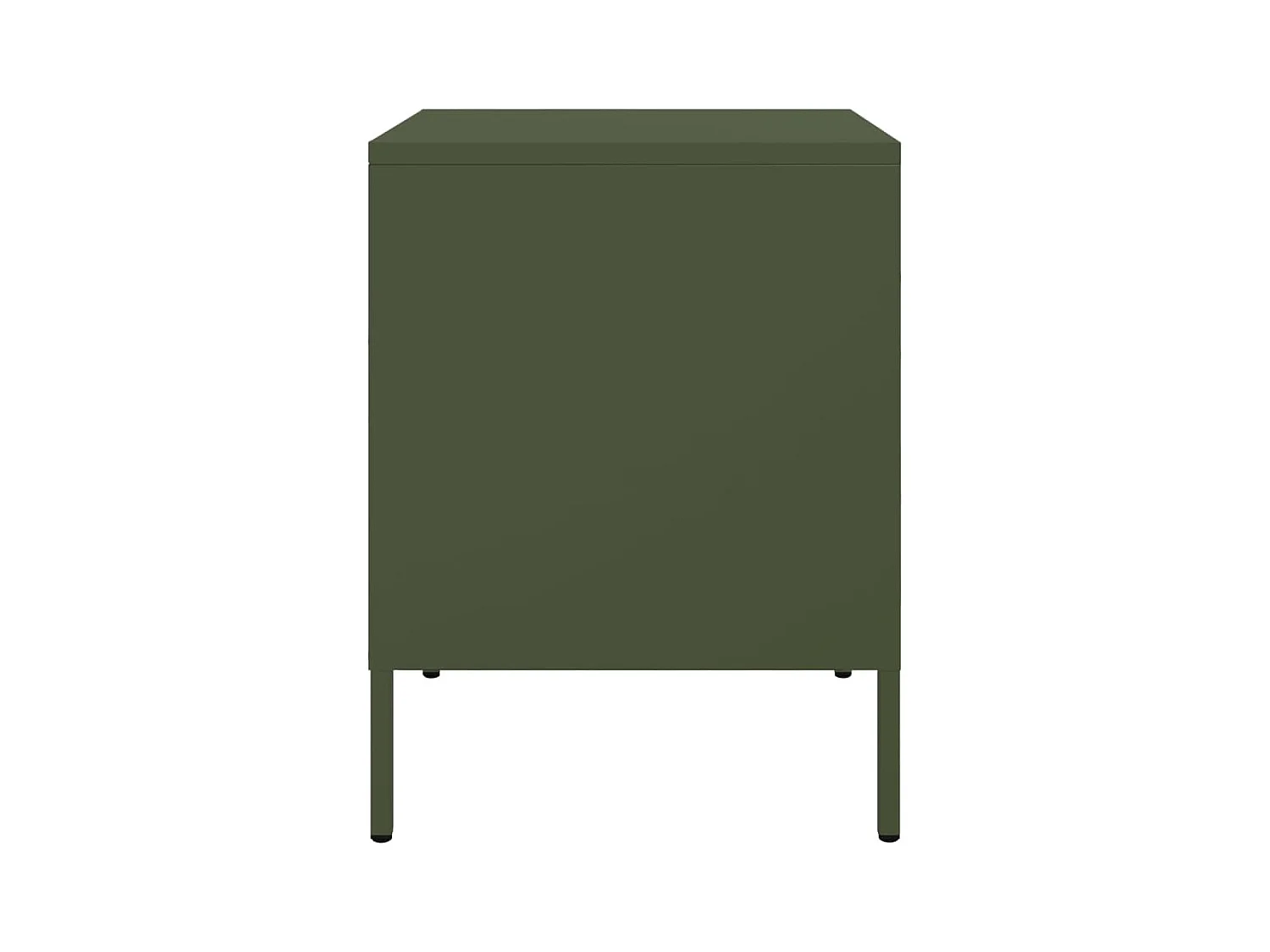 Lucille  Table de chevet vert olive 36x39x50,5 cm acier