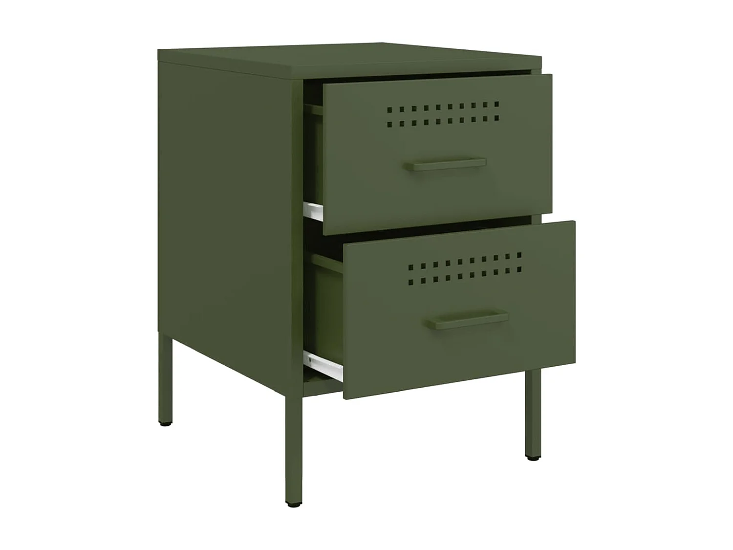 Lucille  Table de chevet vert olive 36x39x50,5 cm acier