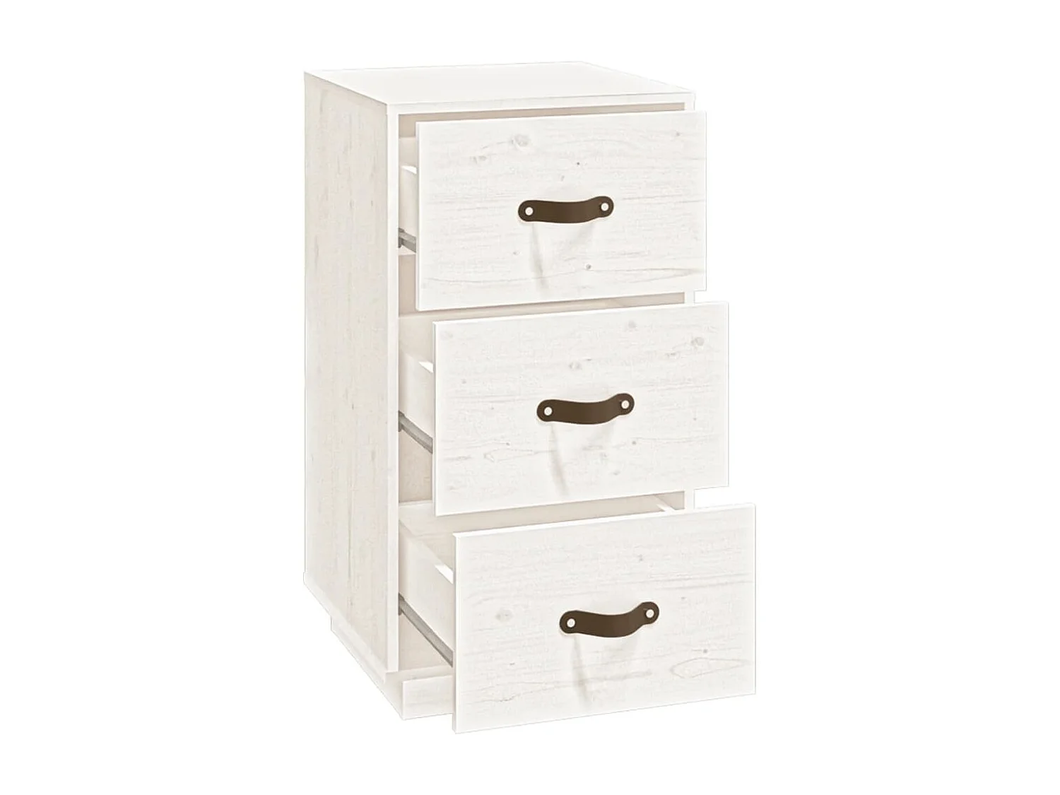 Samson  Comodini Bianc 2 pz 40x40x75 cm in Legno Massello di Pino