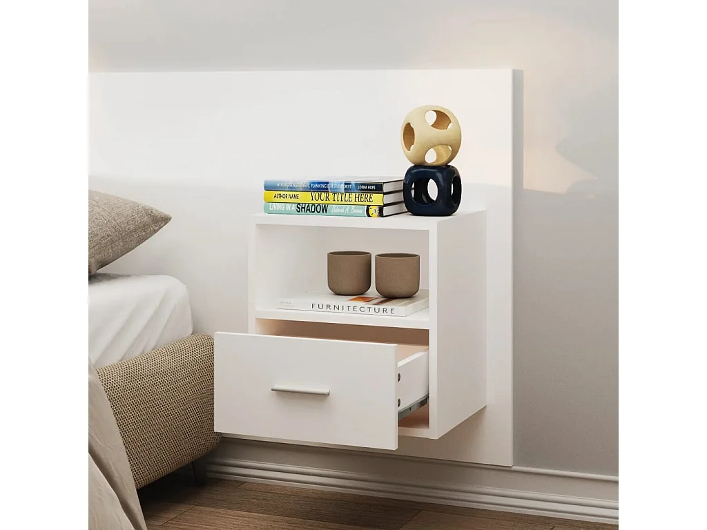 Bella Marie  Tables de chevet murales 2 pcs Blanc