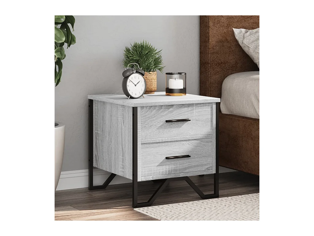 Hanne  Tables de chevet 2 pcs sonoma gris 40x41x40cm bois d'ingénierie